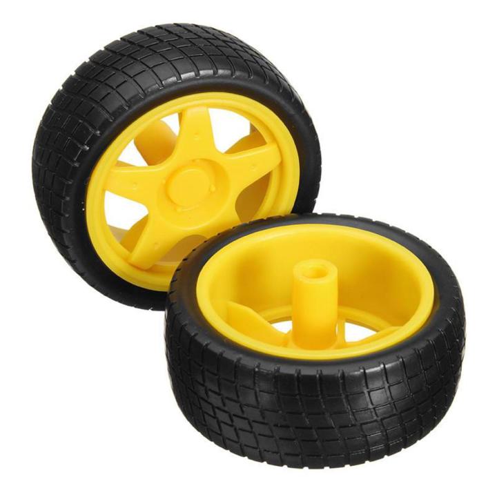 Yellow Plastic Mag Gear Motor Wheel Soft Tire